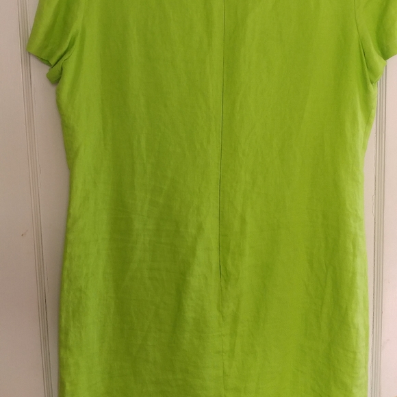Talbots Linen dress, 12, bright green - Picture 6 of 7